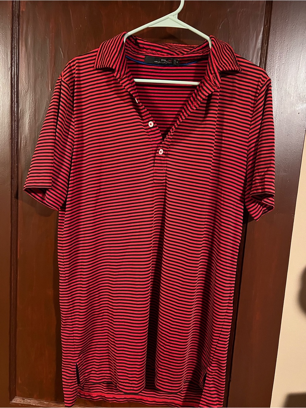 Ralph Lauren Red and Black Striped Polo